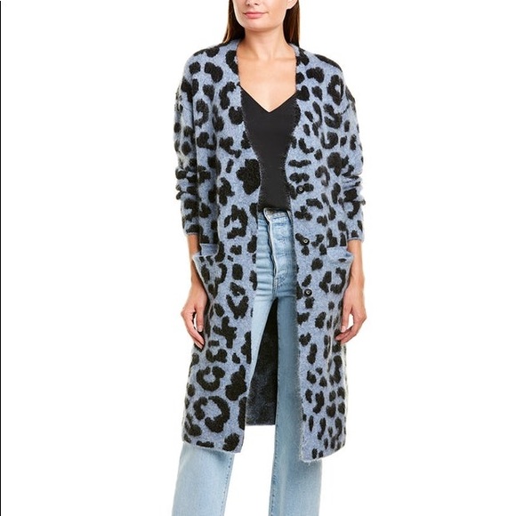 Ragdoll LA Fuzzy Leopard Mohair & Wool-Blend Cardigan - Picture 3 of 10